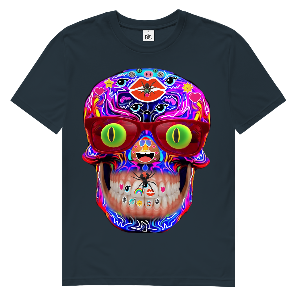 Psychedelic Skull Herren Premium Bio Tshirt