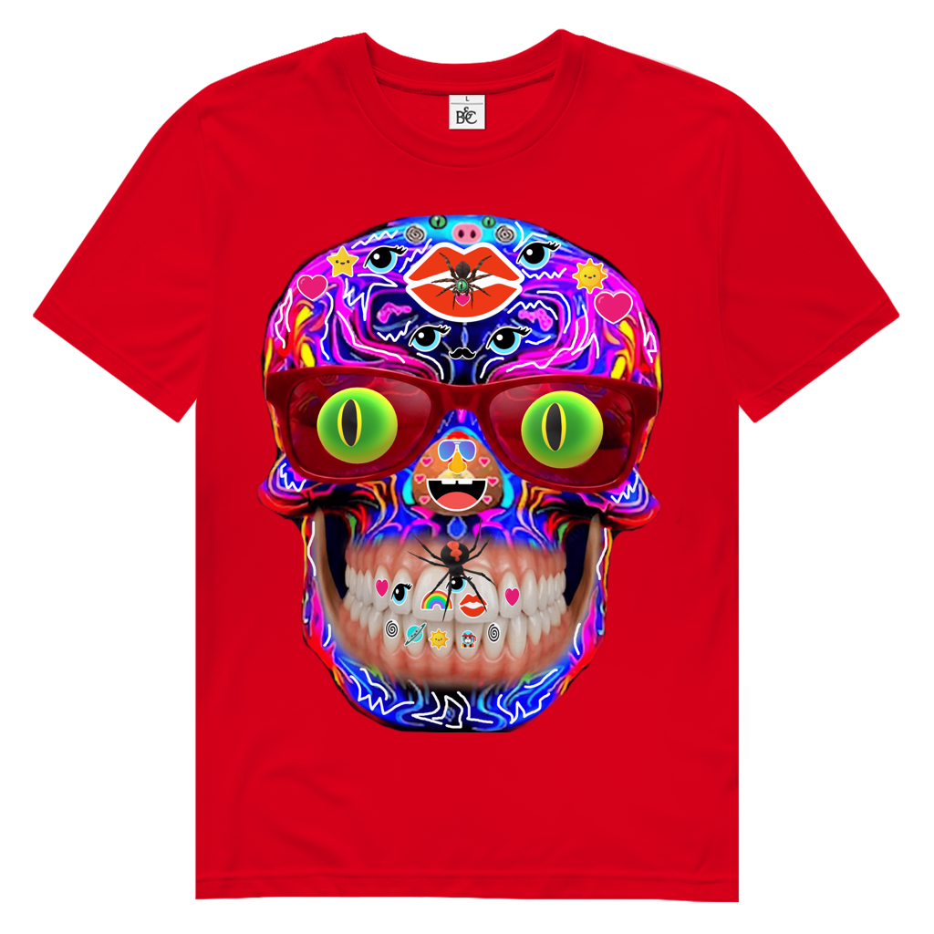 Psychedelic Skull Herren Premium Bio Tshirt