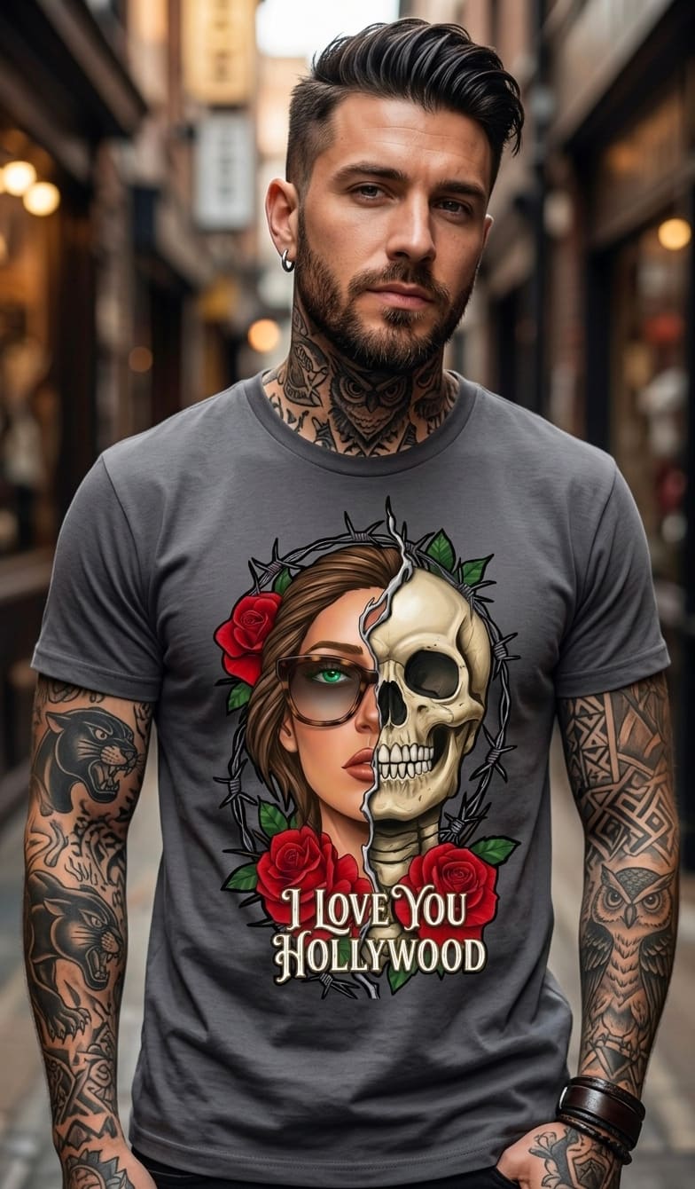 LADY HOLLYWOOD Herren Premium Bio T-Shirt