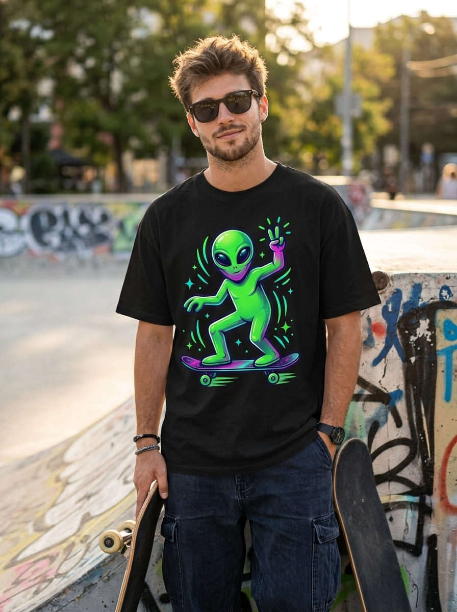 Alien On Board Herren Premium Bio T-Shirt