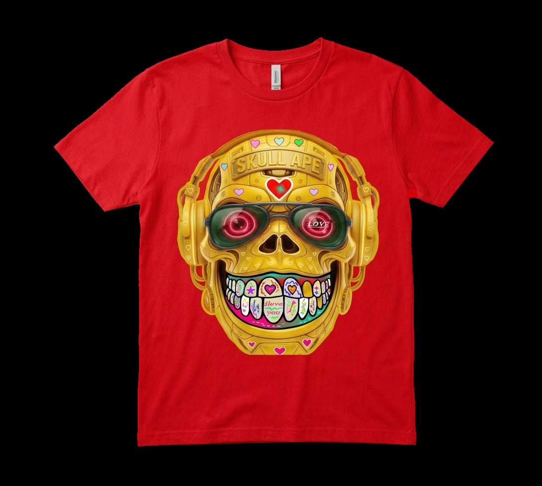 Golden Skull Ape Herren Premium Bio T-Shirt