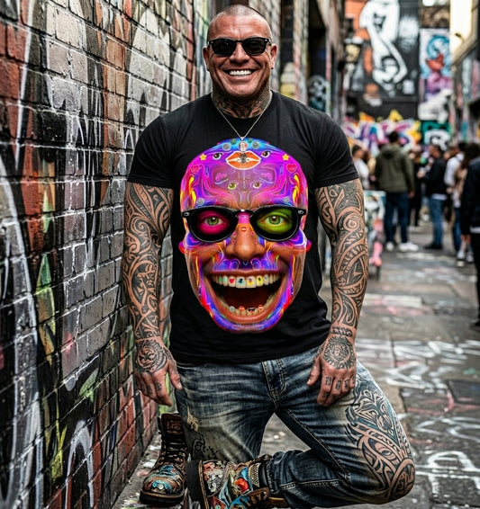 Herren Premium Bio T-Shirt SKULL CLOWN