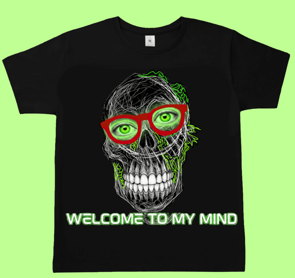 NEON GRÜN SKULL Herren Premium Bio T-Shirt WELCOME
