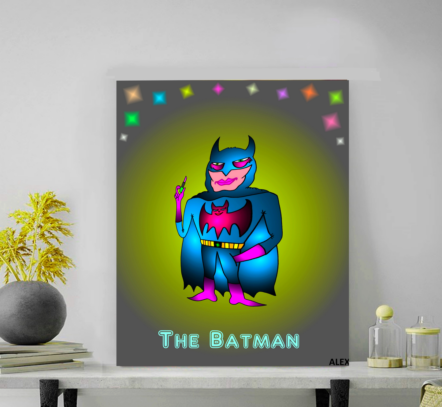 COMIC BATMAN FOREVER LEINWAND